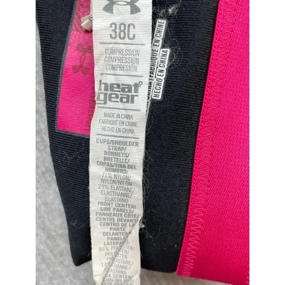 Under Armour Sports Bra Womens 38C Heatgear Shoulder Straps Compression - Picture 8 of 8